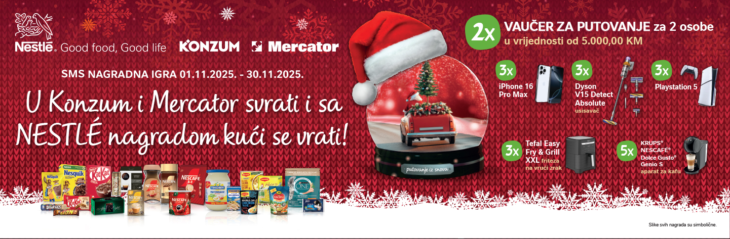 U Konzum i Mercator svrati i sa Nestlé nagradom kući se vrati!