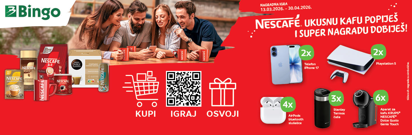 Nagradna igra "NESCAFÉ UKUSNU KAFU POPIJEŠ I SUPER NAGRADE DOBIJEŠ!