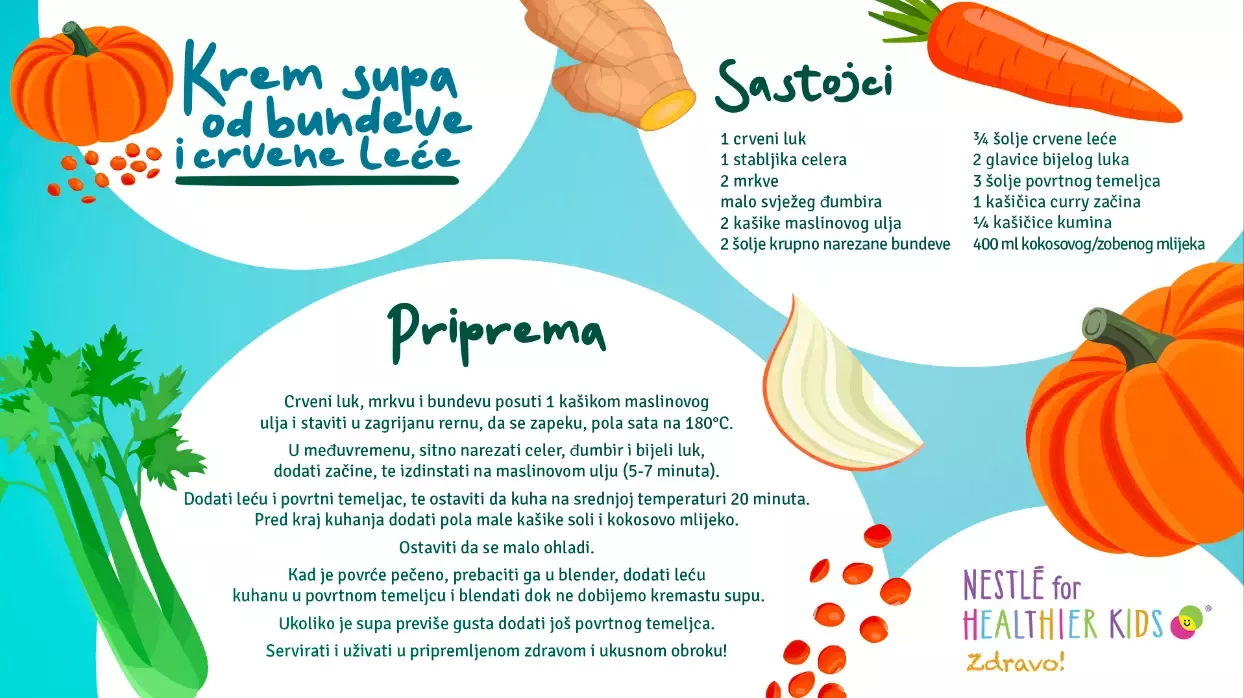 Nestlé recept - Krem supa od bundeve I crvene leće