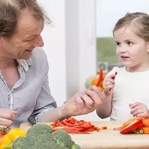 Children tend to eat more healthy food when they help with the preparation
